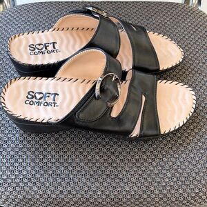Women's Black Wedge Sandals
